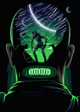 Sci-fi Soldier in a Cosmic Mindscape