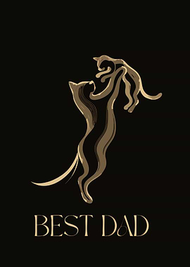 Best Dad Cat Illustration