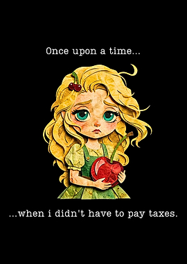 Funny Fairytale Tax Joke Illustration.