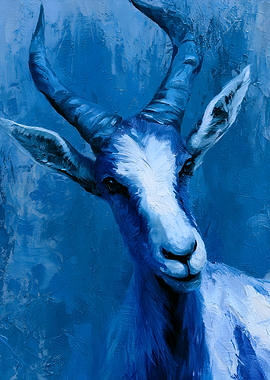 Blue Antelope Portrait Painting
