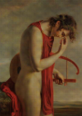 Painting of a man with a bow