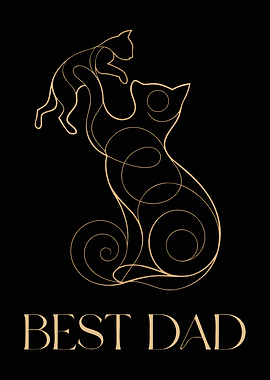 Best Dad Cat Art