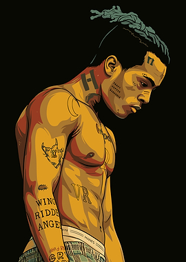 XXXTentacion Portrait with Tattoos