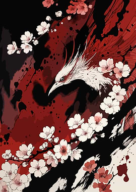 Phoenix with Cherry Blossoms