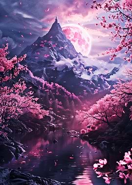 Fantasy Japanese Landscape Poster