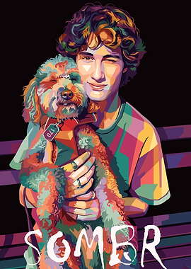 sombr and Dog Pop Art Portrait