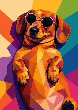 Dachshund Wearing Sunglasses