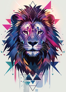 Geometric Lion Portrait