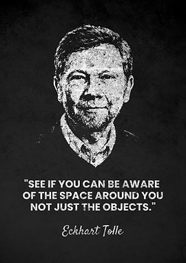 Eckhart Tolle BE AWARE Quote Poster