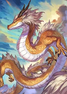 Golden Dragon in the Sky