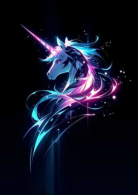 Ethereal Unicorn Flow - Cosmic Glow Art