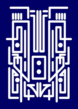 Futuristic Monoline Tech Grid Art