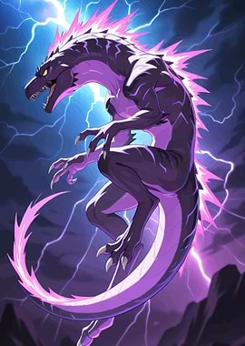 Electric Dragon in Lightning Storm