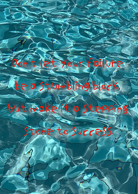 Inspirational quote over water