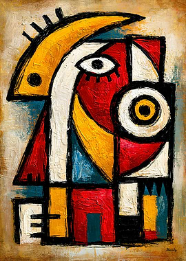 Primitive Cubist Oracle Bold Abstract Wall Art