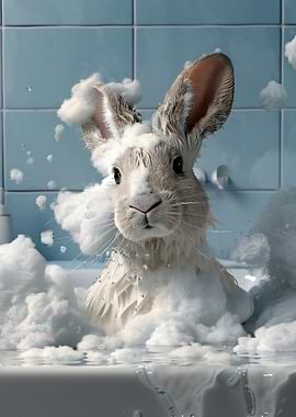 Bunny in a Bubble Bath