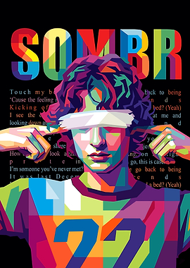 Pop Art Portrait with Music Lyrics