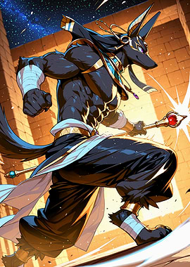Anubis Warrior with Staff