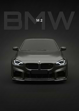 sleek black BMW M2 Front View
