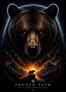 Bear in a Mountain Landscape