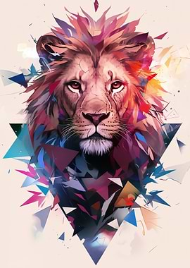 Geometric Lion Portrait
