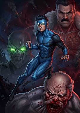 Invincible and Villains Battle