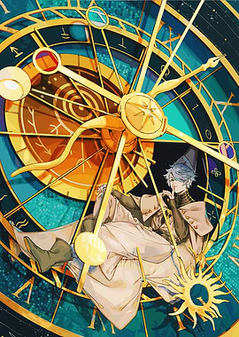 Astrologer in a Celestial Clock