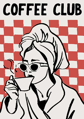 Coffee Club Vintage Poster