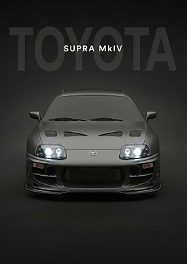 sleek black Toyota Supra MkIV Front View