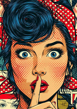 Retro Pop Art Secret Muse Portrait Wall Art