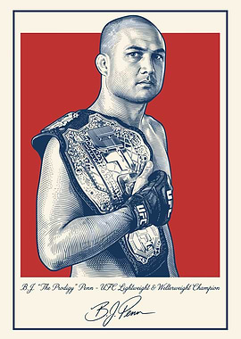 B.J. Penn UFC Champion Portrait