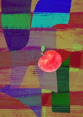 Abstract Apple with Geometric Shapes
