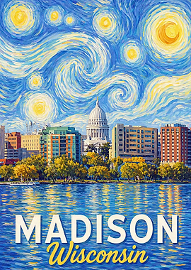 Madison Wisconsin Skyline Painting
