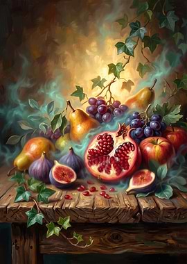Still Life of Fruits and Ivy