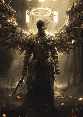 Dark Angel Warrior with Sword