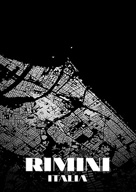 Rimini Italia Map Poster