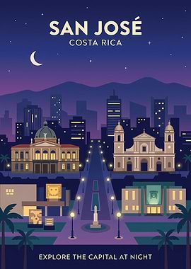 San Jose, Costa Rica at Night