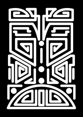 Tribal Mask Geometric Design