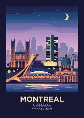 Montreal Cityscape at Night