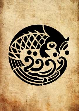 Black Fish Symbol on Parchment