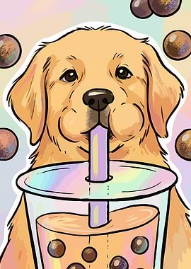 Boba Retriever - Funny Bubble Tea Puppy