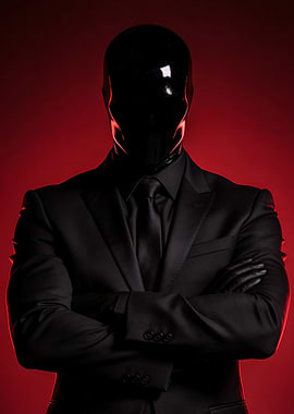 Man in Black Suit and Mask