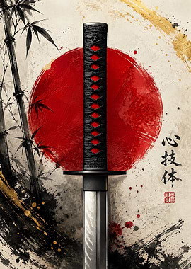 Samurai Sword with Japanese Art
