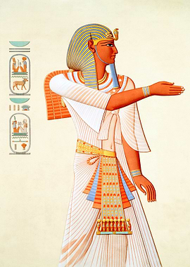 Ancient Egyptian Pharaoh in Traditional Attire