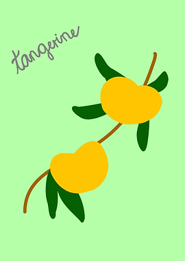 Tangerines on a Branch with Text