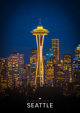 Seattle Skyline at Night