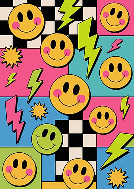 Retro Smiley Face Pattern
