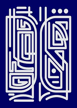 Abstract White Lines on Blue Background
