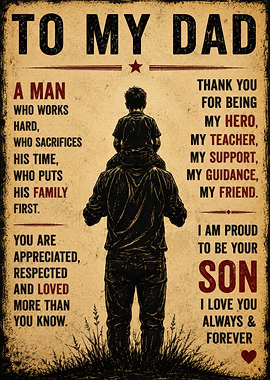 To My Dad Vintage Poster