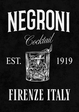 Vintage Negroni Cocktail Speakeasy Bar Decor